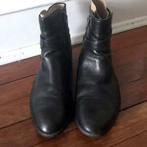Born “Easton” Black Leather Ankle Boots